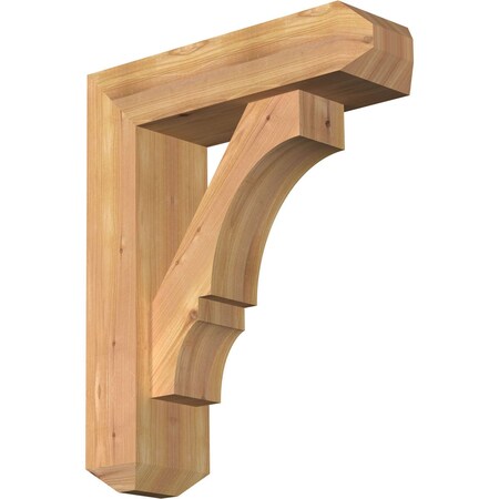 Ekena Millwork Balboa Craftsman Smooth Bracket w/ Offset Brace, Western Red Cedar, 5 1/2"W x 18"D x 22"H BKT0604X18X22BOA04SWR